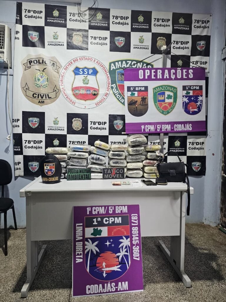 Forças de segurança apreendem 30 quilos de drogas em Codajás